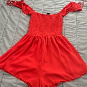 Orange Red Romper